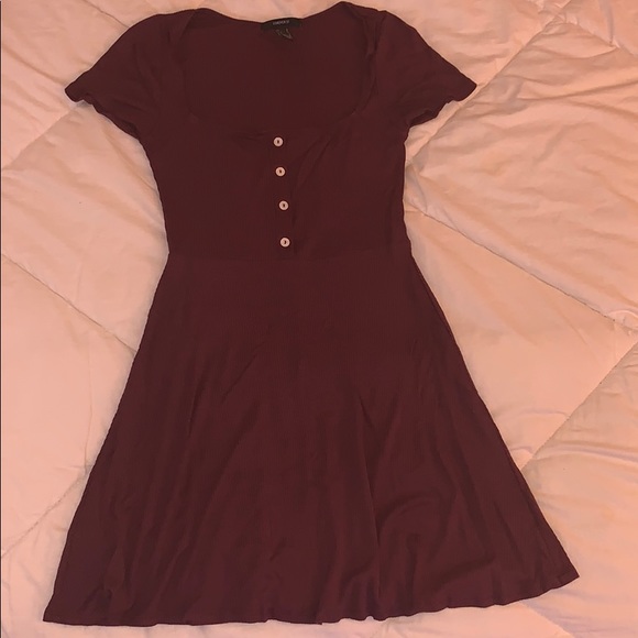 Dresses & Skirts - baby doll maroon dress